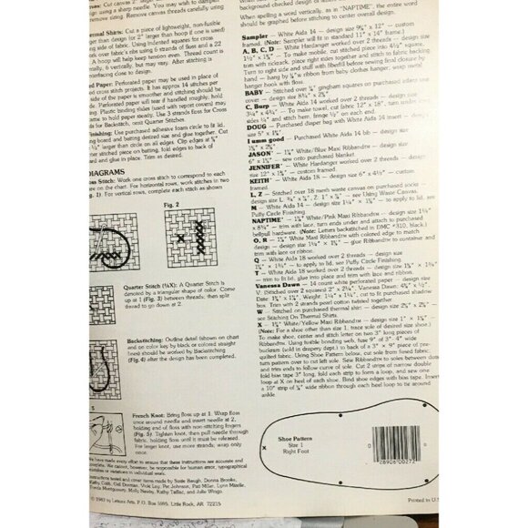 Cross Stitch Leisure Arts Baby Alphabet Counted Pattern #272 Baby Birth - Picture 3 of 4